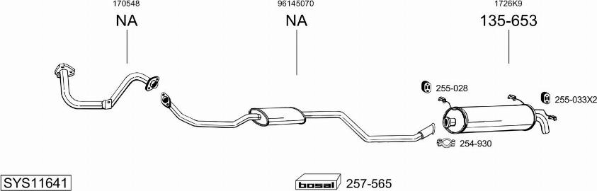 Bosal SYS11641 - Sistem de esapament aaoparts.ro