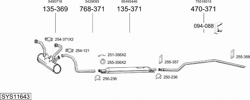 Bosal SYS11643 - Sistem de esapament aaoparts.ro