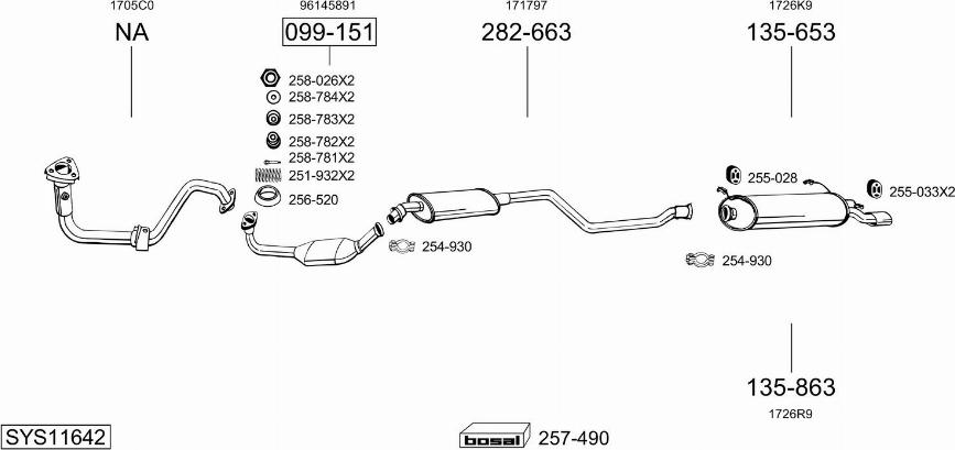 Bosal SYS11642 - Sistem de esapament aaoparts.ro