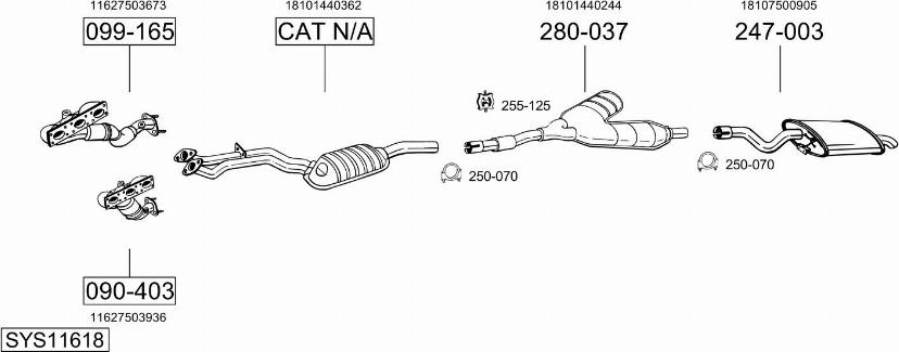 Bosal SYS11618 - Sistem de esapament aaoparts.ro