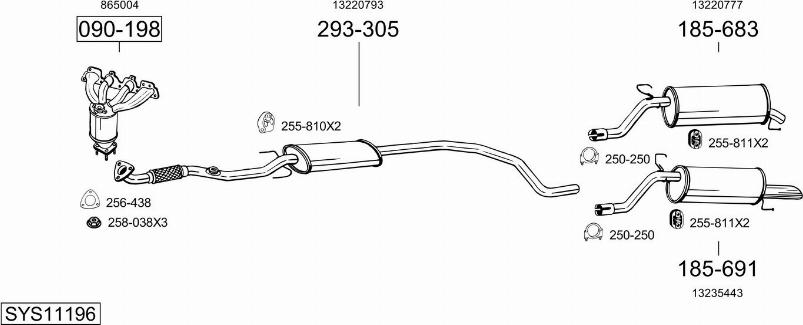 Bosal SYS11196 - Sistem de esapament aaoparts.ro