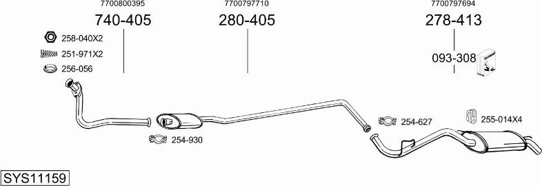 Bosal SYS11159 - Sistem de esapament aaoparts.ro