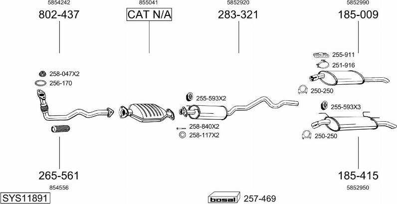 Bosal SYS11891 - Sistem de esapament aaoparts.ro