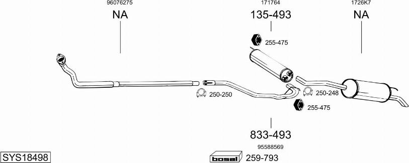 Bosal SYS18498 - Sistem de esapament aaoparts.ro