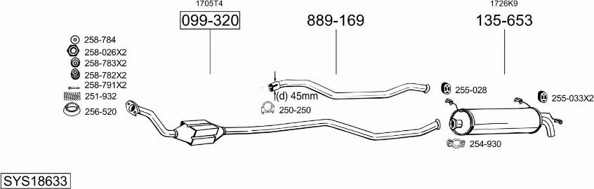 Bosal SYS18633 - Sistem de esapament aaoparts.ro