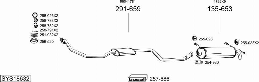 Bosal SYS18632 - Sistem de esapament aaoparts.ro