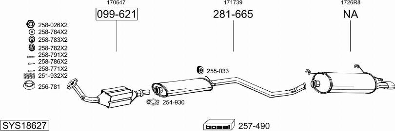 Bosal SYS18627 - Sistem de esapament aaoparts.ro