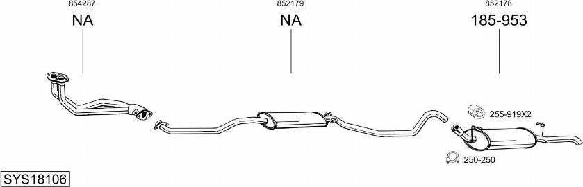 Bosal SYS18106 - Sistem de esapament aaoparts.ro