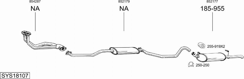 Bosal SYS18107 - Sistem de esapament aaoparts.ro