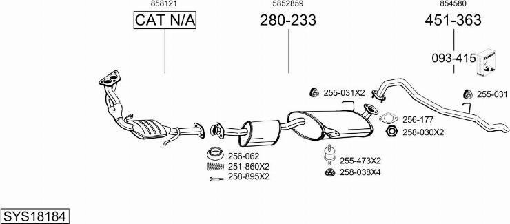 Bosal SYS18184 - Sistem de esapament aaoparts.ro
