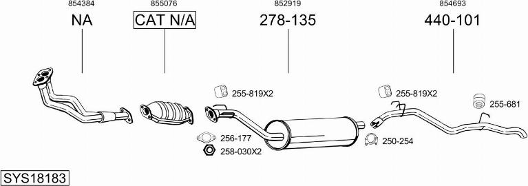 Bosal SYS18183 - Sistem de esapament aaoparts.ro