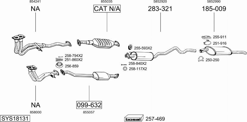Bosal SYS18131 - Sistem de esapament aaoparts.ro