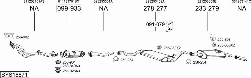 Bosal SYS18871 - Sistem de esapament aaoparts.ro