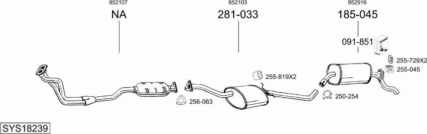 Bosal SYS18239 - Sistem de esapament aaoparts.ro