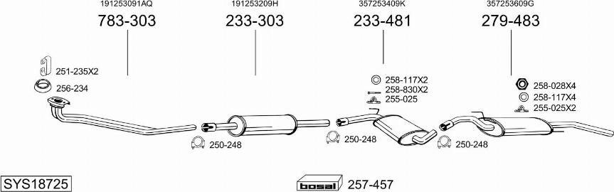Bosal SYS18725 - Sistem de esapament aaoparts.ro