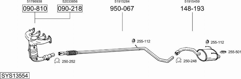 Bosal SYS13554 - Sistem de esapament aaoparts.ro
