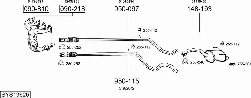 Bosal SYS13626 - Sistem de esapament aaoparts.ro