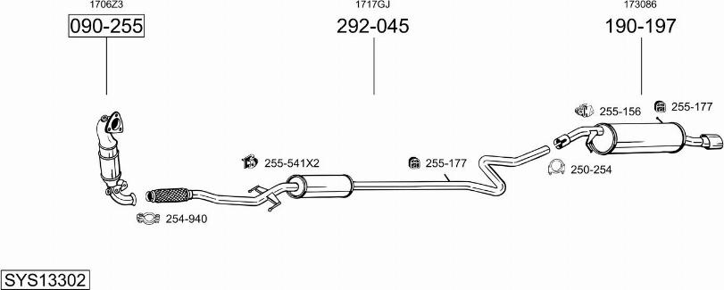 Bosal SYS13302 - Sistem de esapament aaoparts.ro