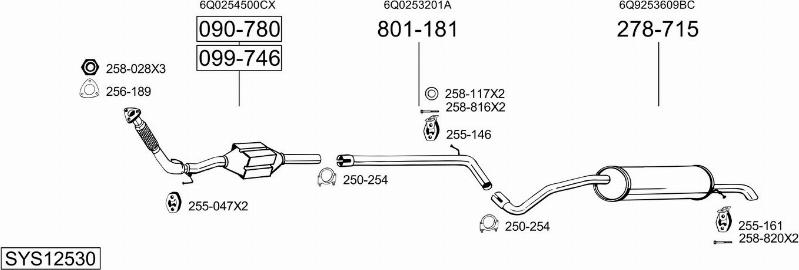Bosal SYS12530 - Sistem de esapament aaoparts.ro