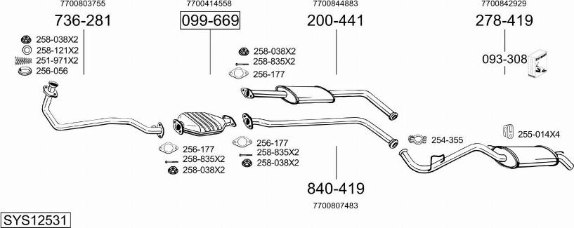 Bosal SYS12531 - Sistem de esapament aaoparts.ro