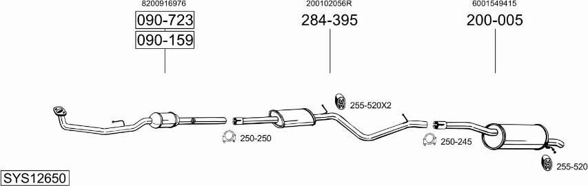 Bosal SYS12650 - Sistem de esapament aaoparts.ro
