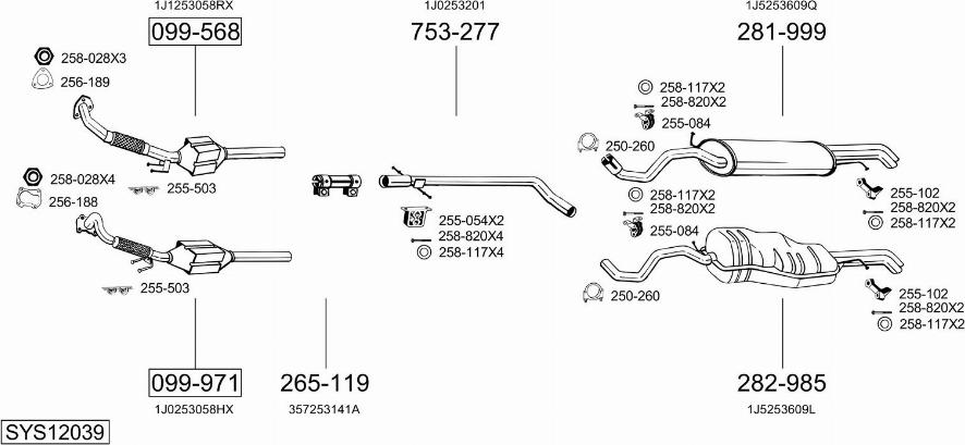 Bosal SYS12039 - Sistem de esapament aaoparts.ro