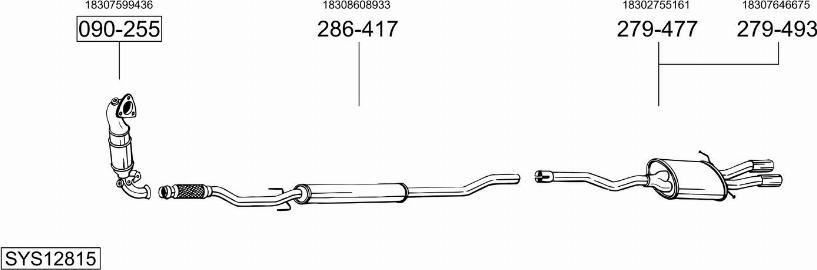 Bosal SYS12815 - Sistem de esapament aaoparts.ro