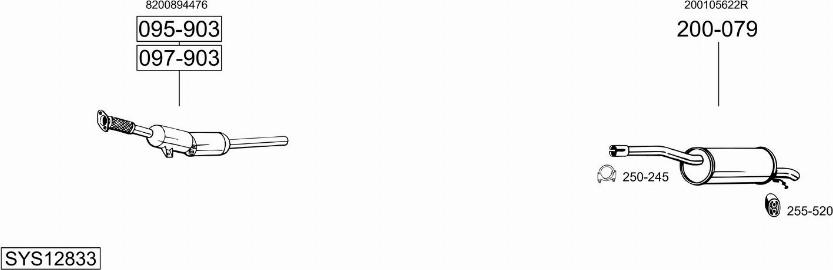 Bosal SYS12833 - Sistem de esapament aaoparts.ro