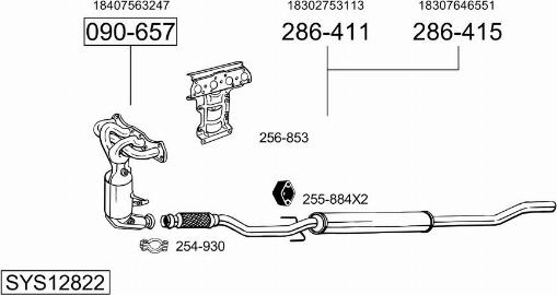 Bosal SYS12822 - Sistem de esapament aaoparts.ro