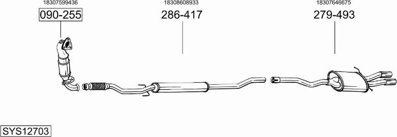 Bosal SYS12703 - Sistem de esapament aaoparts.ro