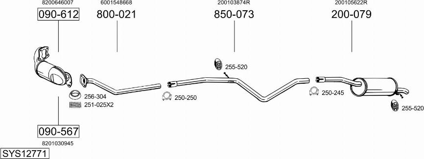 Bosal SYS12771 - Sistem de esapament aaoparts.ro