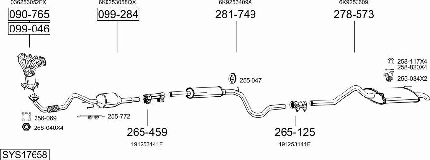 Bosal SYS17658 - Sistem de esapament aaoparts.ro