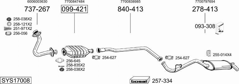 Bosal SYS17008 - Sistem de esapament aaoparts.ro
