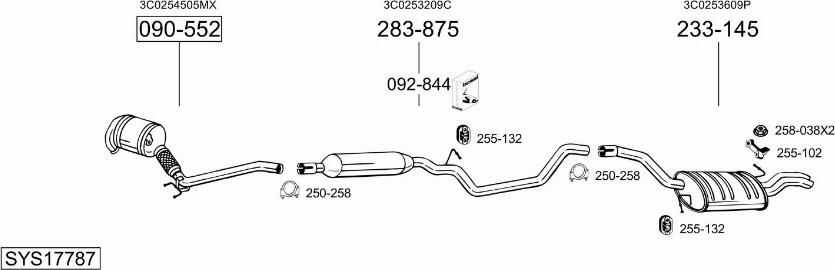 Bosal SYS17787 - Sistem de esapament aaoparts.ro