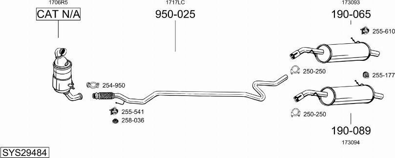 Bosal SYS29484 - Sistem de esapament aaoparts.ro