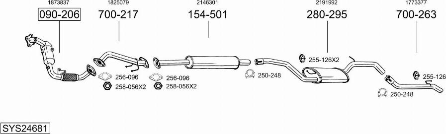 Bosal SYS24681 - Sistem de esapament aaoparts.ro