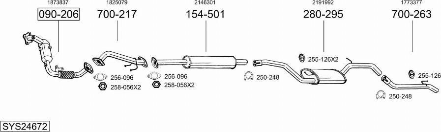Bosal SYS24672 - Sistem de esapament aaoparts.ro