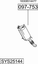 Bosal SYS25144 - Sistem de esapament aaoparts.ro