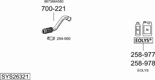 Bosal SYS26321 - Sistem de esapament aaoparts.ro