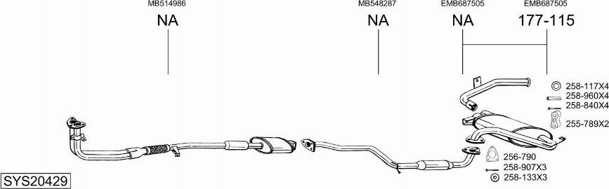 Bosal SYS20429 - Sistem de esapament aaoparts.ro