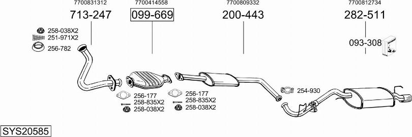 Bosal SYS20585 - Sistem de esapament aaoparts.ro