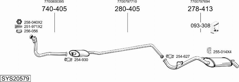 Bosal SYS20579 - Sistem de esapament aaoparts.ro