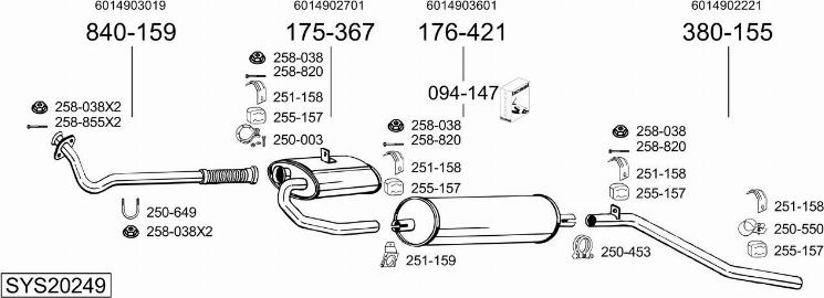 Bosal SYS20249 - Sistem de esapament aaoparts.ro