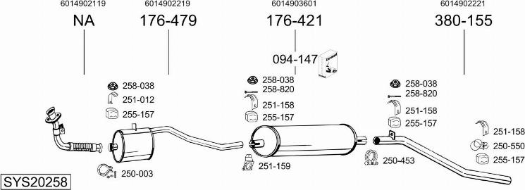 Bosal SYS20258 - Sistem de esapament aaoparts.ro