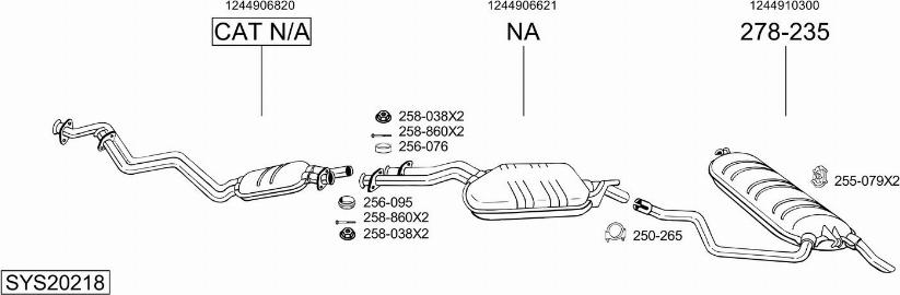 Bosal SYS20218 - Sistem de esapament aaoparts.ro