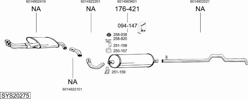 Bosal SYS20275 - Sistem de esapament aaoparts.ro