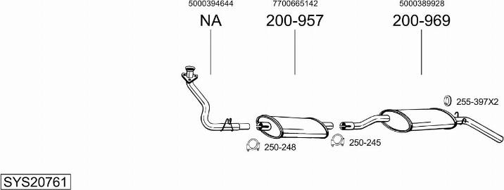 Bosal SYS20761 - Sistem de esapament aaoparts.ro
