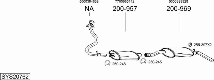 Bosal SYS20762 - Sistem de esapament aaoparts.ro