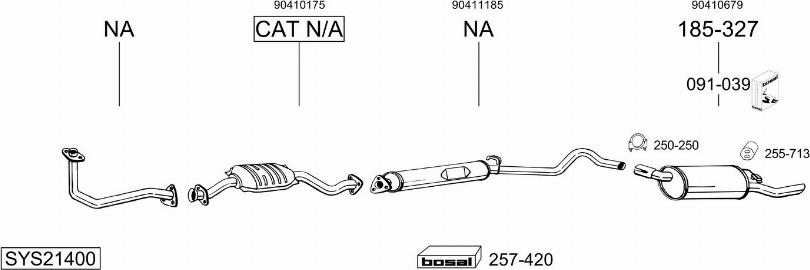 Bosal SYS21400 - Sistem de esapament aaoparts.ro