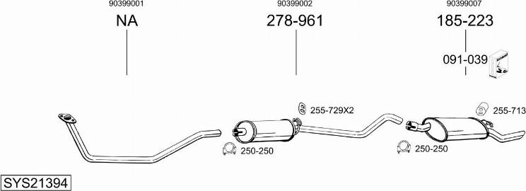 Bosal SYS21394 - Sistem de esapament aaoparts.ro